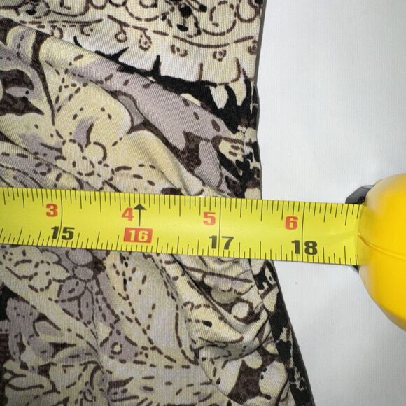 Cato Womens Blouse‎ Shirt Wrap V Neck Sexy Slim Fit Floral Top Career Work- Sz L - Picture 7 of 7